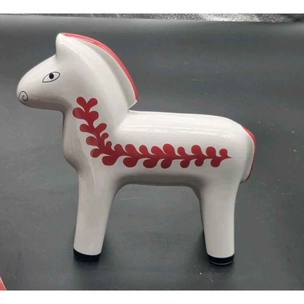 Ikea Vinterfint Holiday Christmas Scandinavian Ceramic Swedish Dala Horse